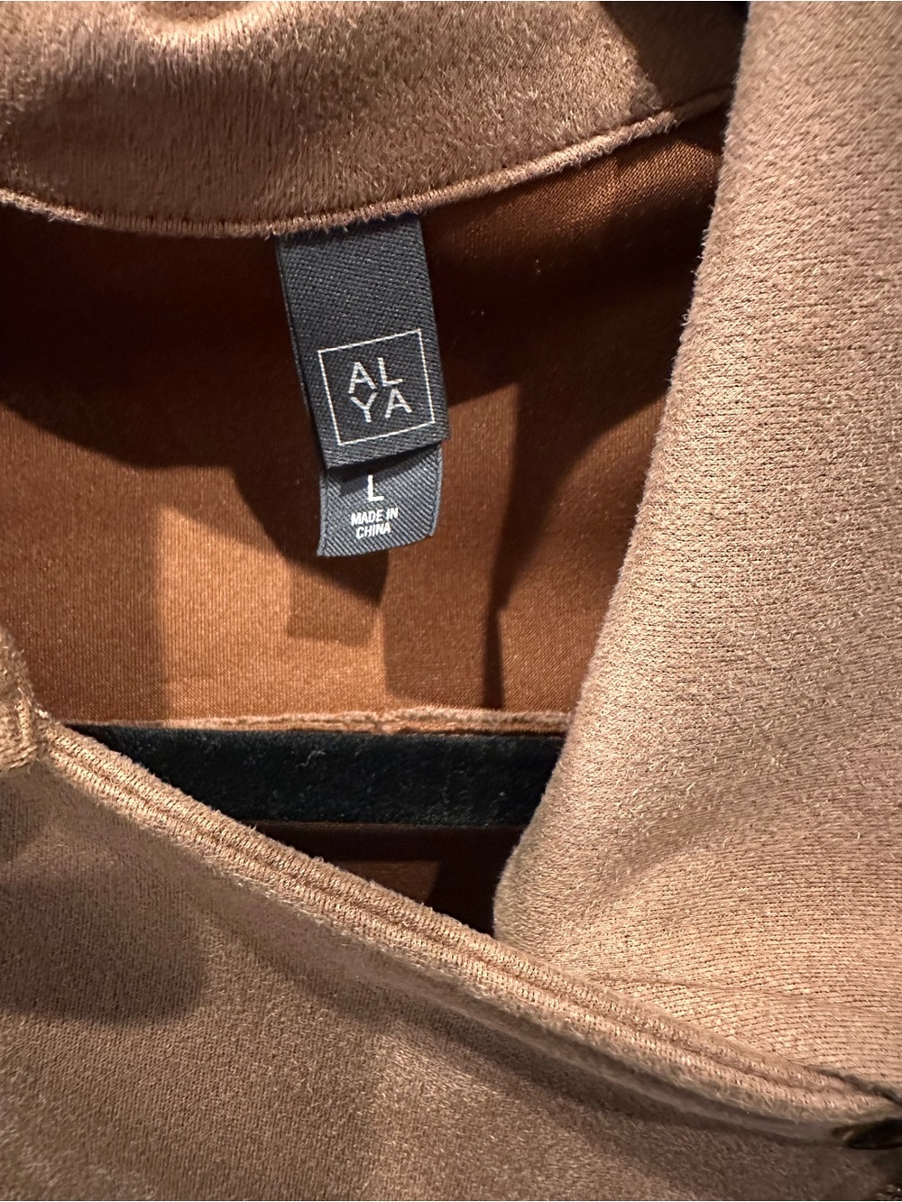 Alya Tan Suede-Look Bomber Jacket - Picture 4 of 4